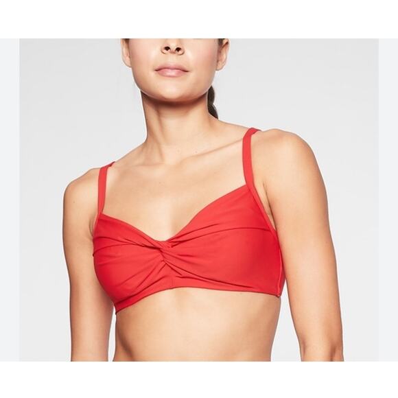 Athleta Red Twist Adjustable Strap Bikini Top Swim 34 B/C - Picture 1 of 7